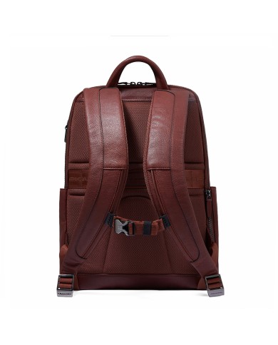 PIQUADRO ZAINO UOMO BACKPACK BLACK SQUARE IN PELLE PORTA PC 14" CUOIO CA6501B3 CO
