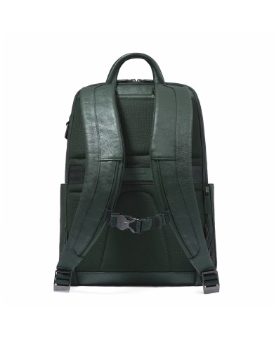 PIQUADRO ZAINO UOMO BACKPACK BLACK SQUARE IN PELLE PORTA PC 14" VERDE CA6501B3 CO