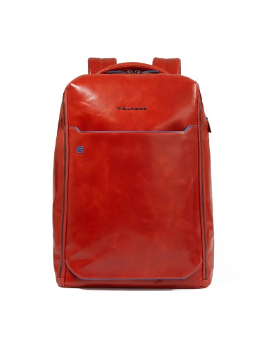 PIQUADRO ZAINO UOMO BACKPACK BLUE SQUARE IN PELLE PORTA PC 15,6" CUOIO ARANCIO CA6593B2 CO