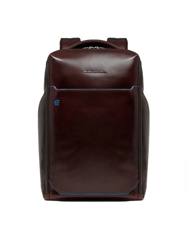 PIQUADRO ZAINO UOMO BACKPACK BLUE SQUARE IN PELLE PORTA PC 15,6" MOGANO CA6593B2 CO