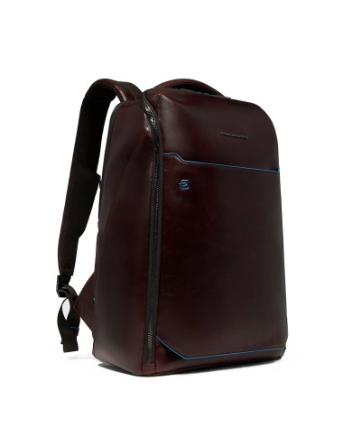 PIQUADRO ZAINO UOMO BACKPACK BLUE SQUARE IN PELLE PORTA PC 15,6" MOGANO CA6593B2 CO