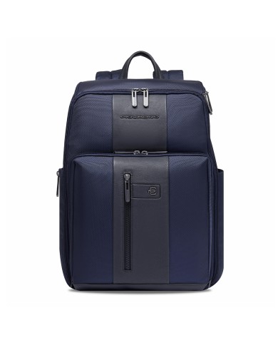 PIQUADRO ZAINO UOMO BACKPACK BIREF IN PELLE E TESSUTO PORTA PC 15,6" BLU CA6648BR2 CO