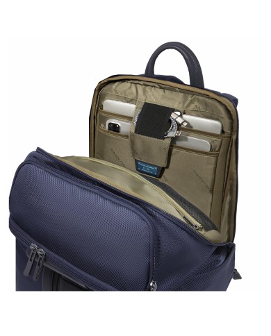 PIQUADRO ZAINO UOMO BACKPACK BIREF IN PELLE E TESSUTO PORTA PC 15,6" BLU CA6648BR2 CO