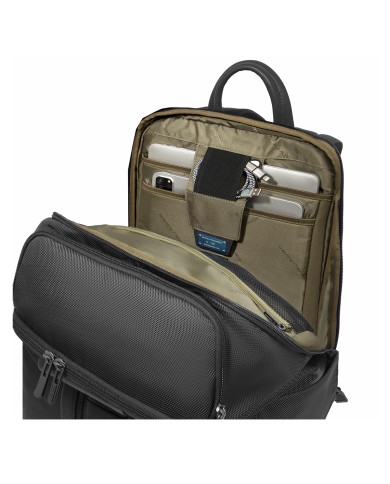 PIQUADRO ZAINO UOMO BACKPACK BIREF IN PELLE E TESSUTO PORTA PC 15,6" NERO CA6648BR2 CO