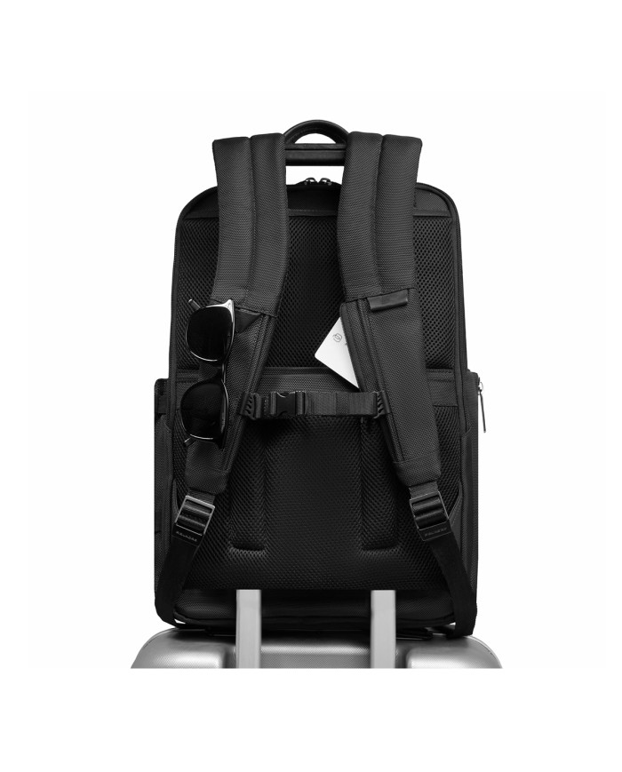 PIQUADRO ZAINO UOMO BACKPACK BIREF IN PELLE E TESSUTO PORTA PC 15,6" NERO CA6648BR2 CO
