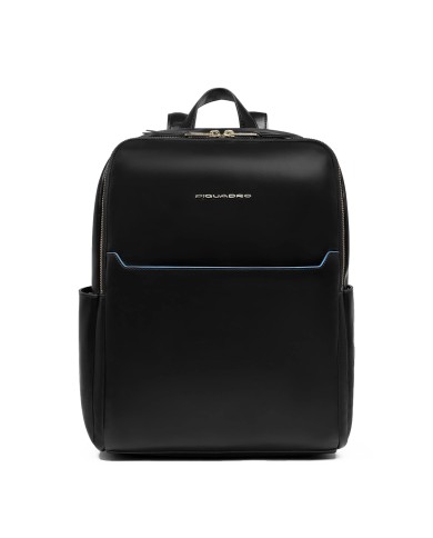 PIQUADRO ZAINO UOMO BACKPACK BLUE SQUARE IN PELLE PORTA PC 14" NERO CA6678B2 CO