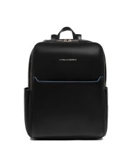 PIQUADRO ZAINO UOMO BACKPACK BLUE SQUARE IN PELLE PORTA PC 14" NERO CA6678B2 CO