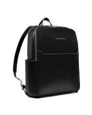 PIQUADRO ZAINO UOMO BACKPACK BLUE SQUARE IN PELLE PORTA PC 14" NERO CA6678B2 CO