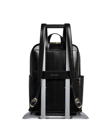 PIQUADRO ZAINO UOMO BACKPACK BLUE SQUARE IN PELLE PORTA PC 14" NERO CA6678B2 CO