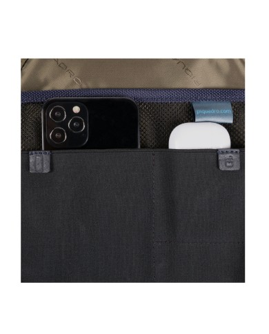 PIQUADRO MONOSPALLA UOMO ONE SHOULDER BRIEF IN TESSUTO RICICLATO CON LED BLU CA4536BRL CO