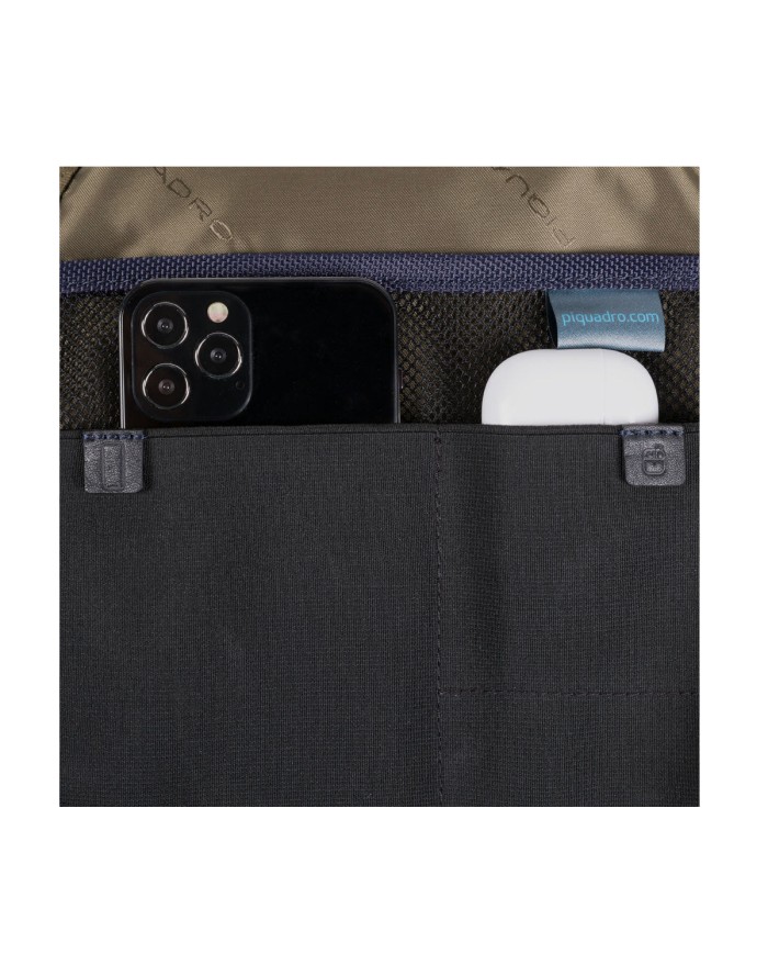 PIQUADRO MONOSPALLA UOMO ONE SHOULDER BRIEF IN TESSUTO RICICLATO CON LED BLU CA4536BRL CO