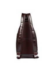 PIQUADRO ZAINO MONOSPALLA UOMO BACKPACK ONE SHOULDER BLUE SQUARE IN PELLE MOGANO CA4827B2 CO