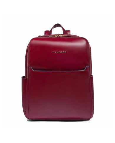 PIQUADRO ZAINO UOMO BACKPACK BLUE SQUARE IN PELLE PORTA PC 14" ROSSO CA6678B2 CO