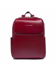 PIQUADRO ZAINO UOMO BACKPACK BLUE SQUARE IN PELLE PORTA PC 14" ROSSO CA6678B2 CO