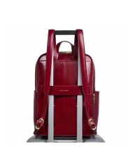 PIQUADRO ZAINO UOMO BACKPACK BLUE SQUARE IN PELLE PORTA PC 14" ROSSO CA6678B2 CO