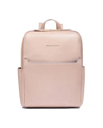 PIQUADRO ZAINO UOMO BACKPACK BLUE SQUARE IN PELLE PORTA PC 14" ROSA CA6678B2 CO