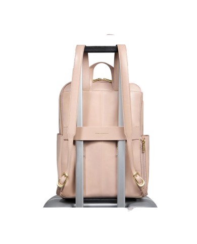 PIQUADRO ZAINO UOMO BACKPACK BLUE SQUARE IN PELLE PORTA PC 14" ROSA CA6678B2 CO