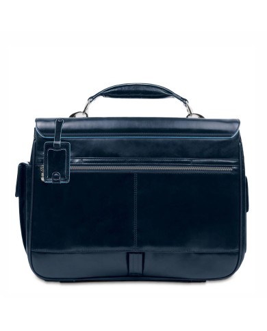 PIQUADRO CARTELLA UOMO BRIEFCASE BLUE SQUARE PORTA PC 15,6" IN PELLE BLU CA1068B2 CO