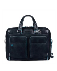 PIQUADRO CARTELLA UOMO BRIEFCASE BLUE SQUARE PORTA PC 15" E IPAD IN PELLE BLUE CA2842B2 CO