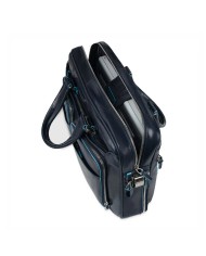 PIQUADRO CARTELLA UOMO BRIEFCASE BLUE SQUARE PORTA PC 15" E IPAD IN PELLE BLUE CA2842B2 CO