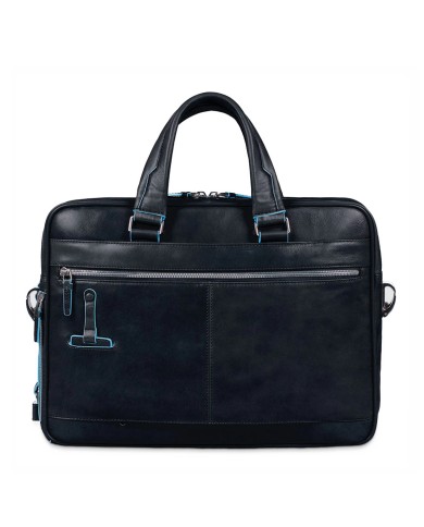 PIQUADRO CARTELLA UOMO BRIEFCASE BLUE SQUARE PORTA PC 15" E IPAD IN PELLE BLUE CA2842B2 CO