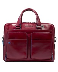 PIQUADRO CARTELLA UOMO BRIEFCASE BLUE SQUARE PORTA PC 15" E IPAD IN PELLE ROSSO CA2842B2 CO