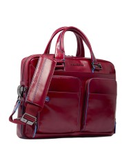 PIQUADRO CARTELLA UOMO BRIEFCASE BLUE SQUARE PORTA PC 15" E IPAD IN PELLE ROSSO CA2842B2 CO