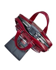 PIQUADRO CARTELLA UOMO BRIEFCASE BLUE SQUARE PORTA PC 15" E IPAD IN PELLE ROSSO CA2842B2 CO