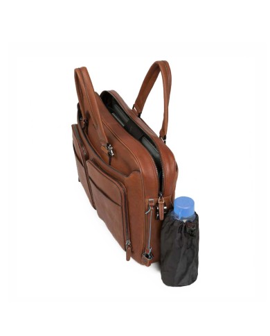 PIQUADRO CARTELLA UOMO BRIEFCASE BLACK SQUARE PORTA PC 15" E IPAD IN PELLE CUOIO CA2842B3 CO