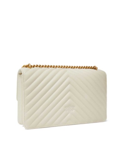 PINKO BORSA CROSSBODY A TRACOLLA LOVE BAG IN NAPPA MATELASSE' CHEVRON BIANCO 100941 125