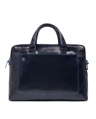 PIQUADRO CARTELLA UOMO BRIEFCASE BLUE SQUARE PORTA PC 14" PELLE BLUE CA3335B2 CO