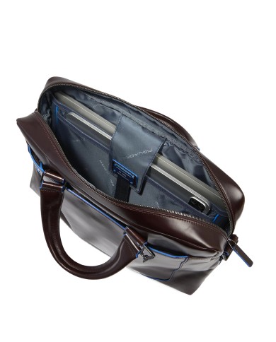 PIQUADRO CARTELLA UOMO BRIEFCASE BLUE SQUARE PORTA PC 14" PELLE MOGANO CA3335B2 CO