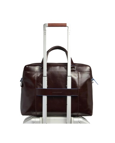 PIQUADRO CARTELLA UOMO BRIEFCASE BLUE SQUARE PORTA PC 14" PELLE MOGANO CA3335B2 CO