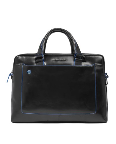 PIQUADRO CARTELLA UOMO BRIEFCASE BLUE SQUARE PORTA PC 14" PELLE NERO CA3335B2 CO