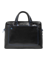 PIQUADRO CARTELLA UOMO BRIEFCASE BLUE SQUARE PORTA PC 14" PELLE NERO CA3335B2 CO