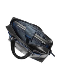 PIQUADRO CARTELLA UOMO BRIEFCASE BLUE SQUARE PORTA PC 14" PELLE NERO CA3335B2 CO