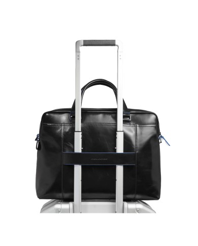 PIQUADRO CARTELLA UOMO BRIEFCASE BLUE SQUARE PORTA PC 14" PELLE NERO CA3335B2 CO