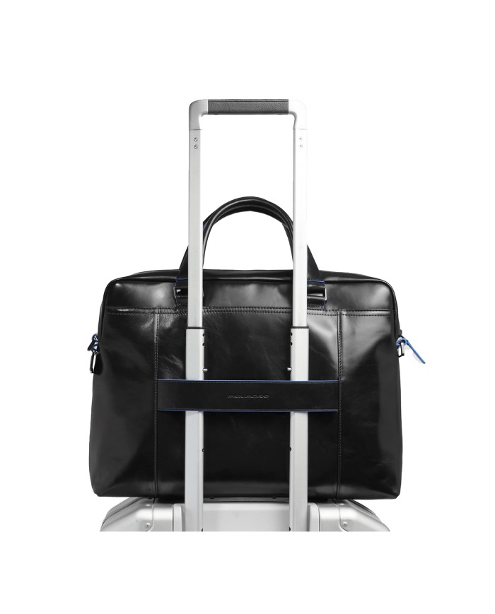 PIQUADRO CARTELLA UOMO BRIEFCASE BLUE SQUARE PORTA PC 14" PELLE NERO CA3335B2 CO