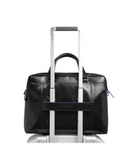 PIQUADRO CARTELLA UOMO BRIEFCASE BLUE SQUARE PORTA PC 14" PELLE NERO CA3335B2 CO