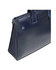 PIQUADRO CARTELLA UOMO BRIEFCASE BLUE SQUARE PORTA PC 15,6" PELLE BLUE CA4021B2 CO