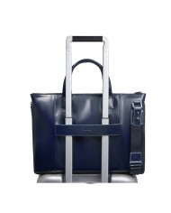 PIQUADRO CARTELLA UOMO BRIEFCASE BLUE SQUARE PORTA PC 15,6" PELLE BLUE CA4021B2 CO