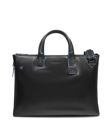 PIQUADRO CARTELLA UOMO BRIEFCASE BLUE SQUARE PORTA PC 15,6" PELLE NERO CA4021B2 CO