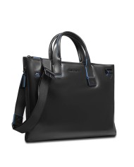 PIQUADRO CARTELLA UOMO BRIEFCASE BLUE SQUARE PORTA PC 15,6" PELLE NERO CA4021B2 CO