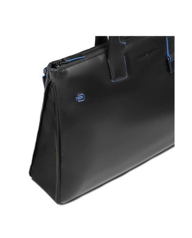 PIQUADRO CARTELLA UOMO BRIEFCASE BLUE SQUARE PORTA PC 15,6" PELLE NERO CA4021B2 CO