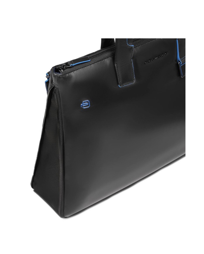 PIQUADRO CARTELLA UOMO BRIEFCASE BLUE SQUARE PORTA PC 15,6" PELLE NERO CA4021B2 CO