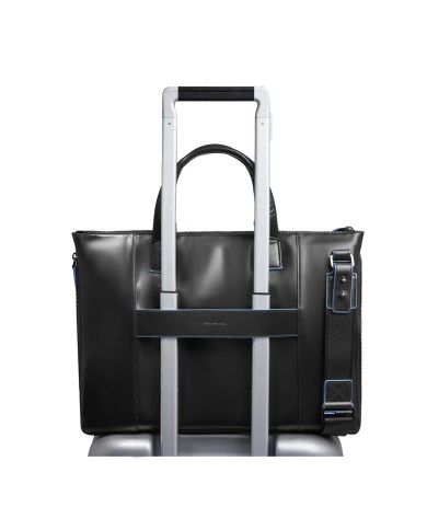 PIQUADRO CARTELLA UOMO BRIEFCASE BLUE SQUARE PORTA PC 15,6" PELLE NERO CA4021B2 CO