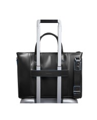 PIQUADRO CARTELLA UOMO BRIEFCASE BLUE SQUARE PORTA PC 15,6" PELLE NERO CA4021B2 CO