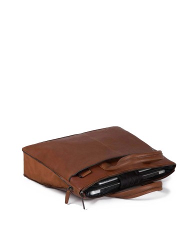 PIQUADRO CARTELLA UOMO BRIEFCASE SLIM BLACK SQUARE PORTA PC 15" PELLE CUOIO CA4021B3 CO