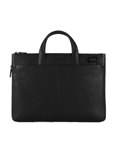PIQUADRO CARTELLA UOMO BRIEFCASE SLIM BLACK SQUARE PORTA PC 15" PELLE NERO CA4021B3 CO