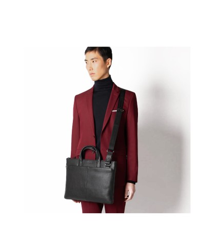 PIQUADRO CARTELLA UOMO BRIEFCASE SLIM BLACK SQUARE PORTA PC 15" PELLE NERO CA4021B3 CO